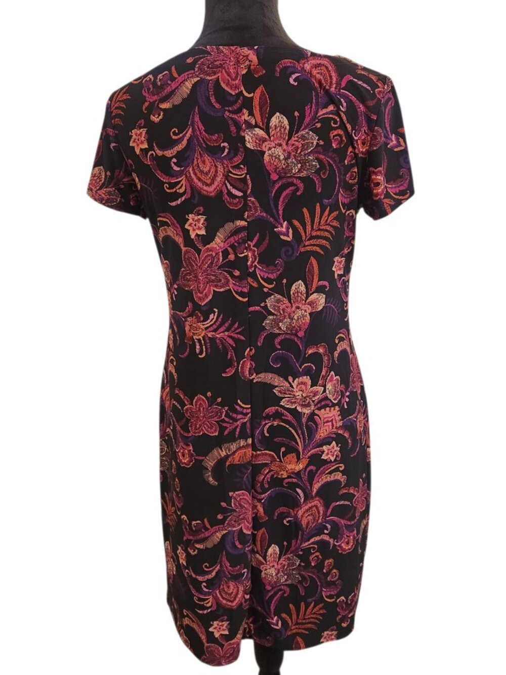 NWT Nine West Short Sleeve Black & Pink Dress Size S - Picture 4 of 7